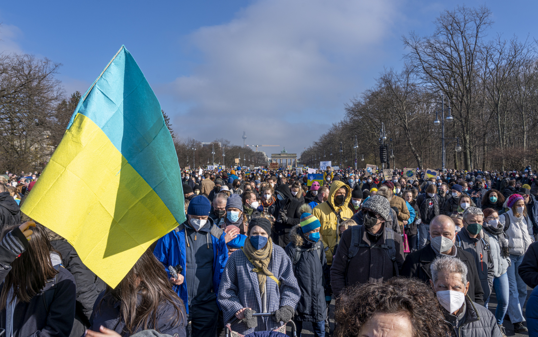 Demo für eine freie Ukraine am 27.02.2022 in Berlin