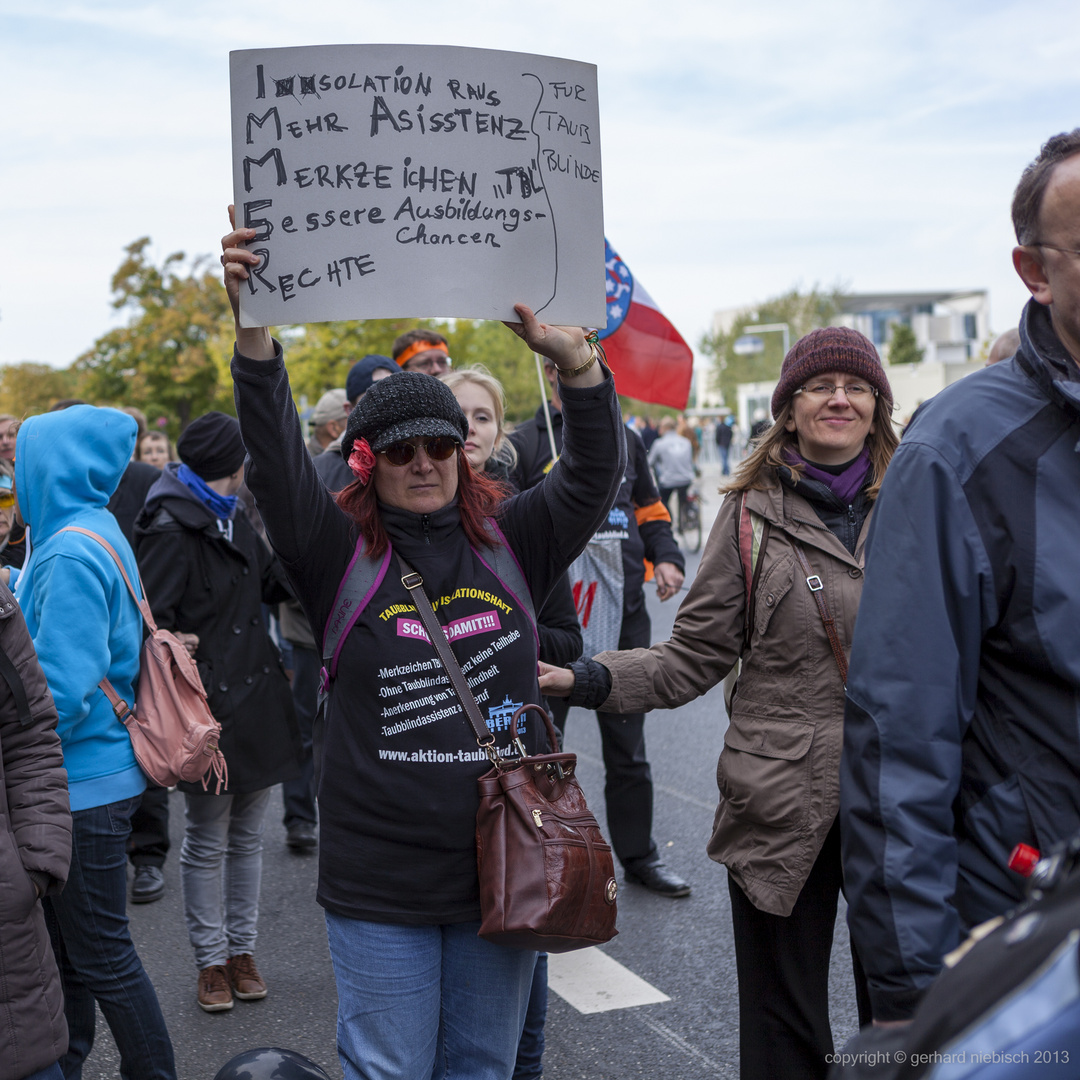 Demo für Taubblinde