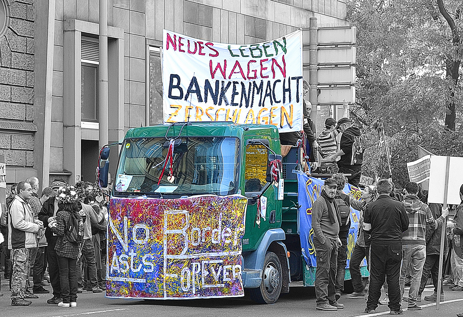 Demonstranten Frankfurts