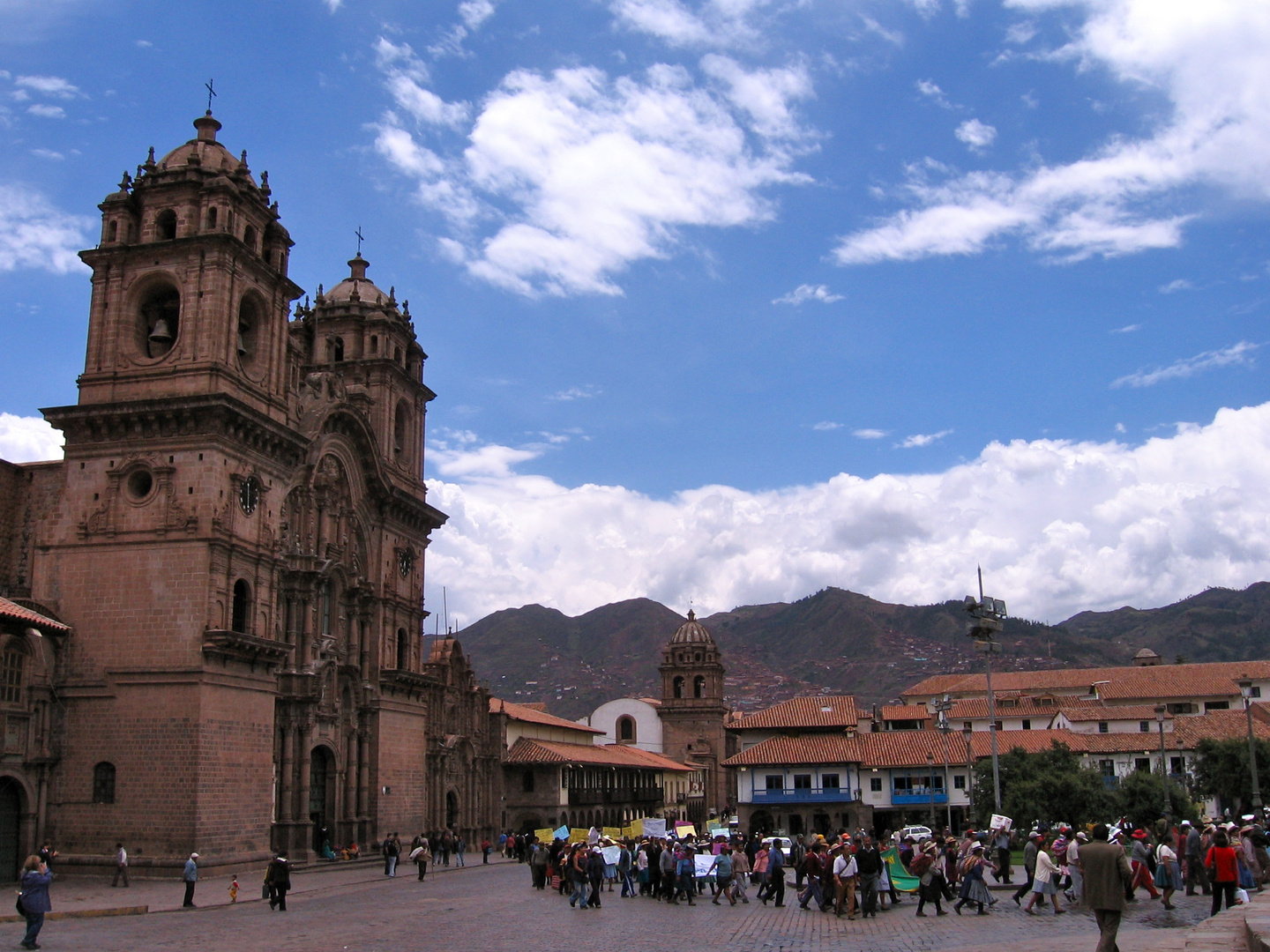 Demonstration in Cusco Square