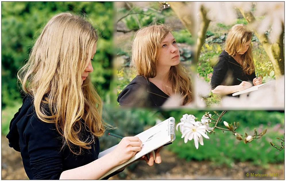 den Frühling zeichnen (Collage)