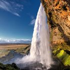 Den Wasserfall Seljalandsfoss