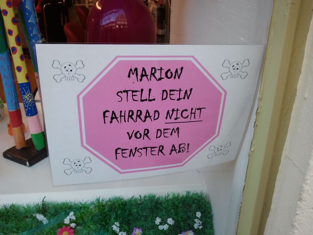 Denk bitte dran, Marion...sonst gibt's Schmackes!