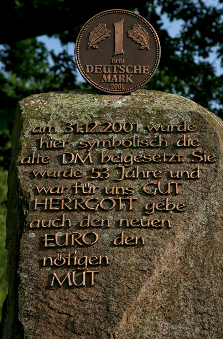 "Denkmal" an die letzten deutschen Währung