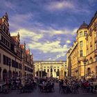 Denkmal Dichterfürst Goethe vor der Alten Börse in Leipzig