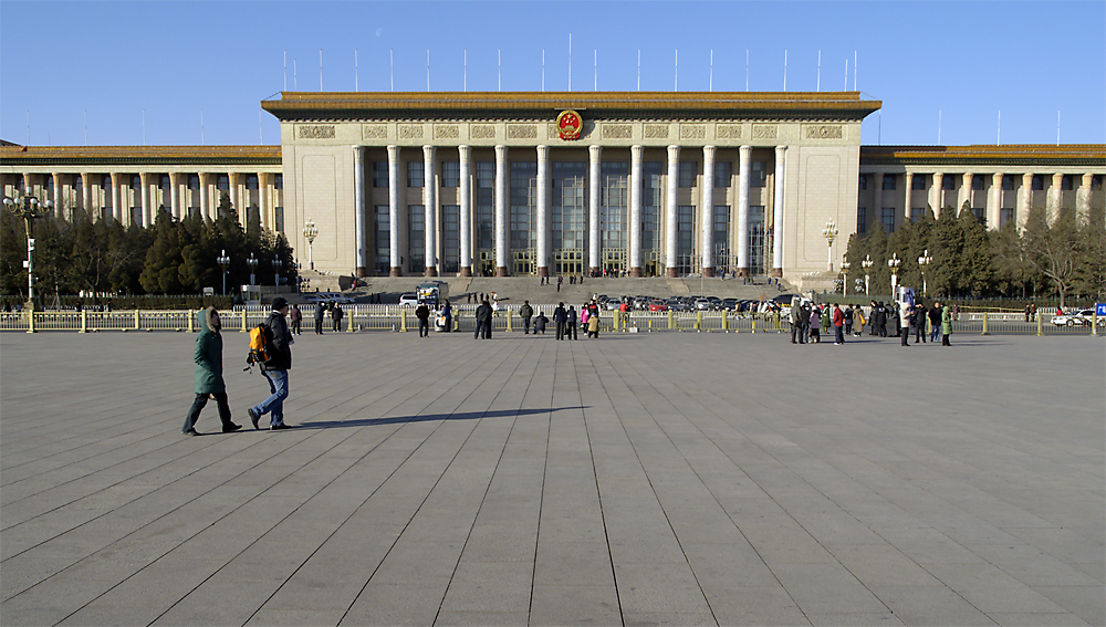 Denkwürdiger Ort - Die große Halle des Volkes am Tian an Men-Platz