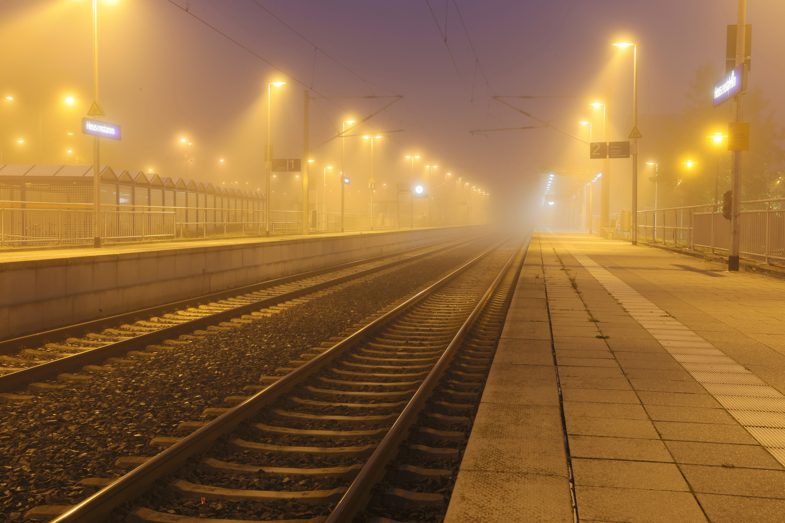 dense fog am Bahnhof Heusenstamm