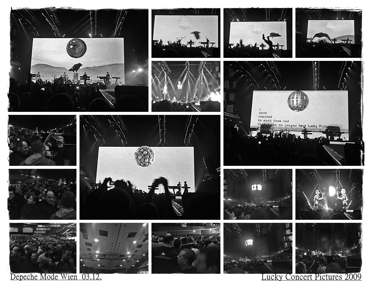 Depeche Mode in Wien - S/W Collage Handypics
