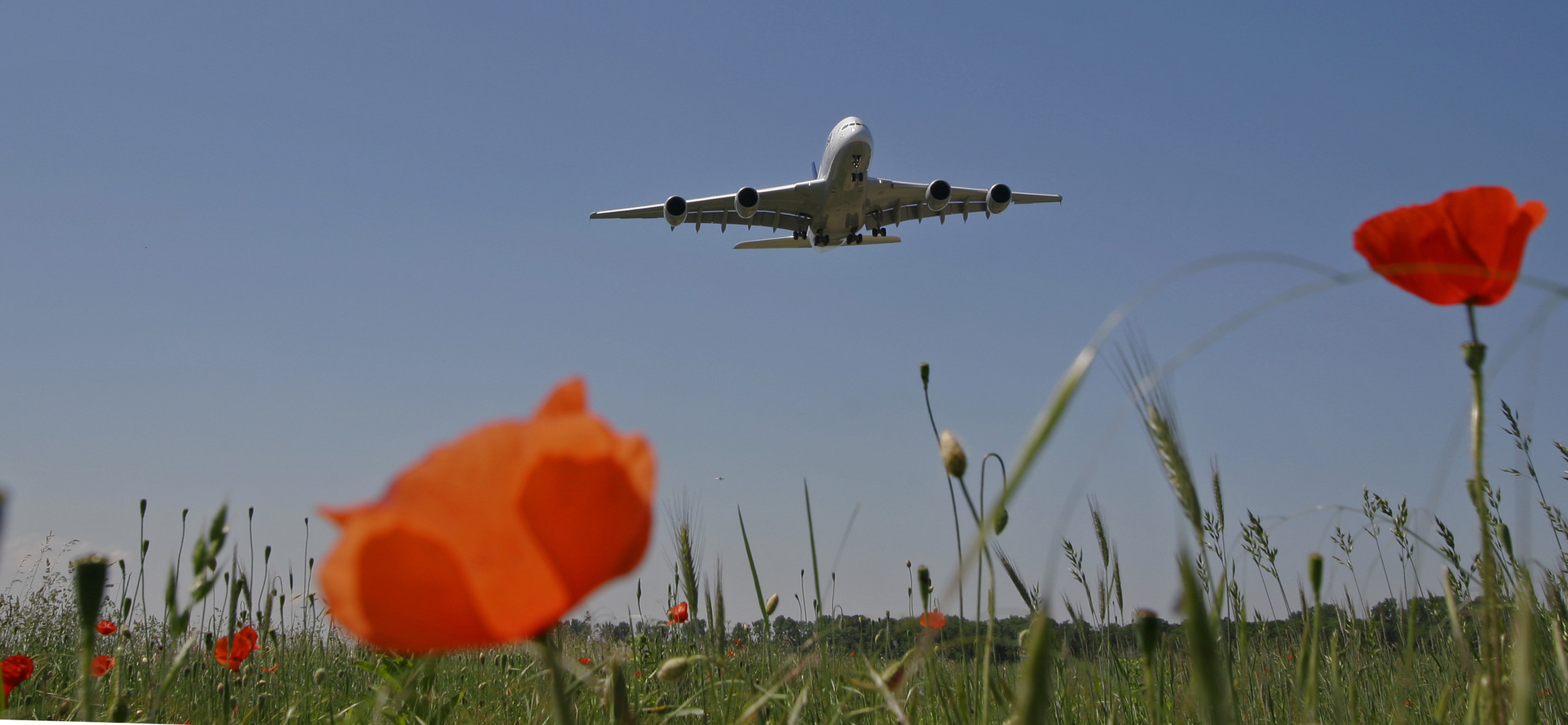 Der A 380 im Anflug auf den Flughafen Baden-Baden