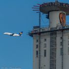 der A380 hinter dem abgebauten Henninger Turm