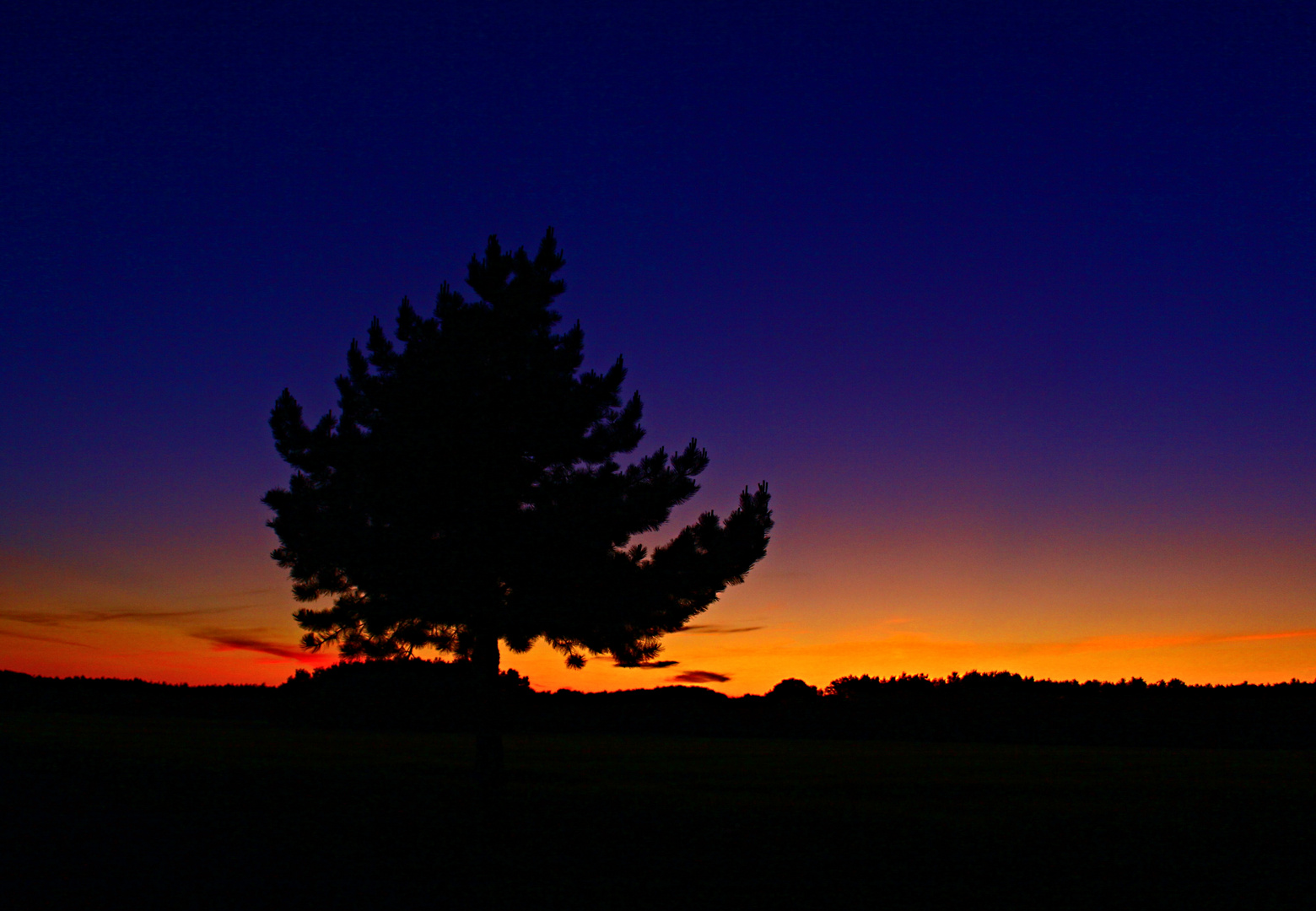 Der Abendhimmel nach dem Sonnenuntergang.