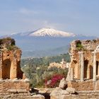 Der Ätna vom antiken Theater in Taormina