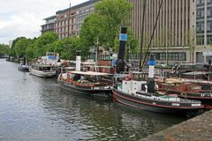 der alte Hafen von Berlin am "Märkischen Ufer", nahe der Jannowitz-Brücke