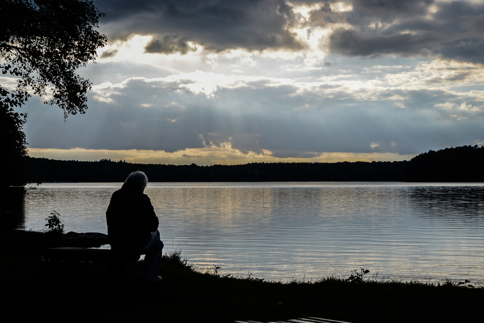 Der alte Mann am See.