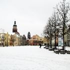 Der Altmarkt Cottbus unter Schnee