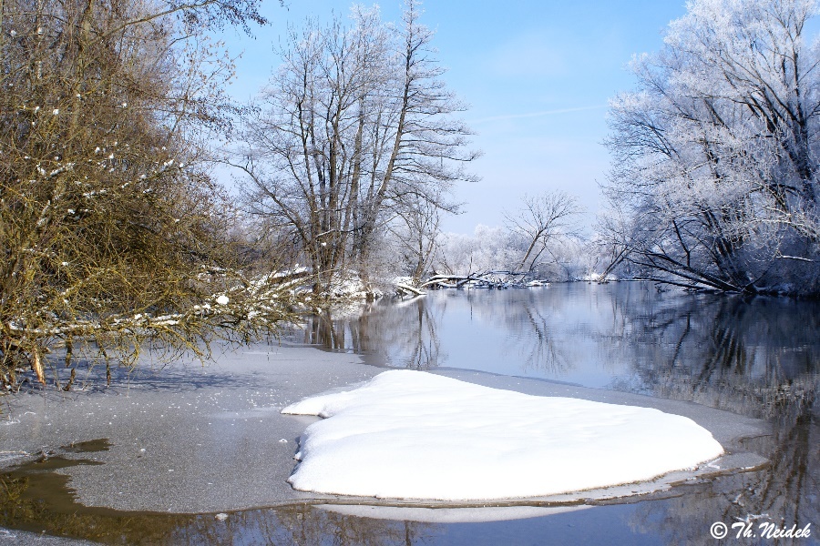 Der Amperstausee im Winter