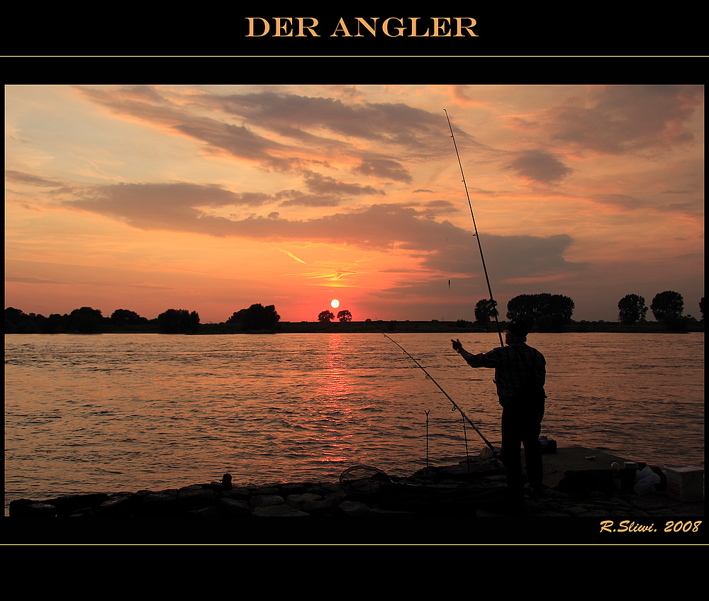 Der Angler am Rhein