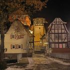 Der Ankerturm in Lauterbach im ersten Schnee