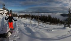 Der Arbersee im Nebel - ich in der Sonne so ist es ein toller Sonntag