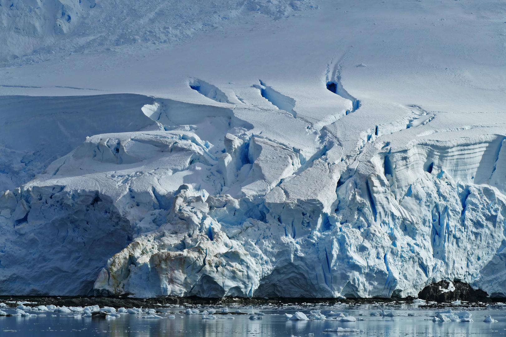 Der Astudillo-Gletscher fliesst in Meer