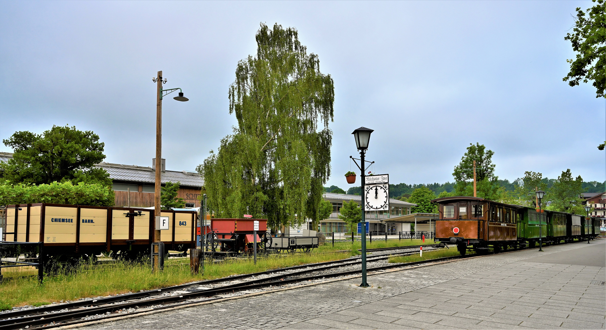Der Bahnhof Prien Stock