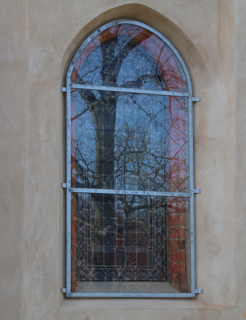 Der Baum im Kirchenfenster