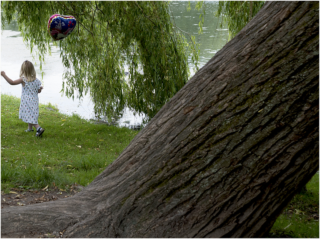 der baum und das mädchen mit dem ballon