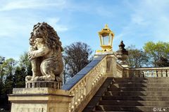 Der bayerische Löwe am Schloss Nymphenburg, München