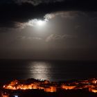 Der beginnende Monduntergang am 8.3 über Playa von Calera aus gesehen