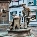 Der bekannte Tuchmacherbrunnen in Monschau