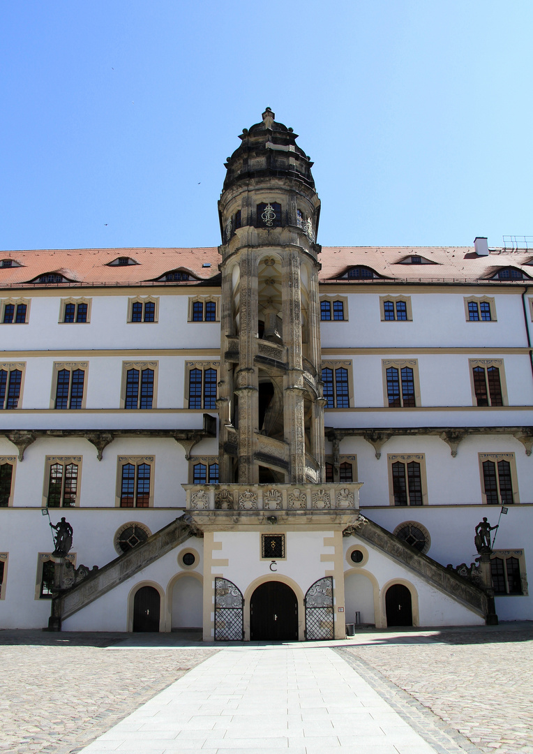 Der berühmte Wendelstein von Schloss Hartenfels in Torgau