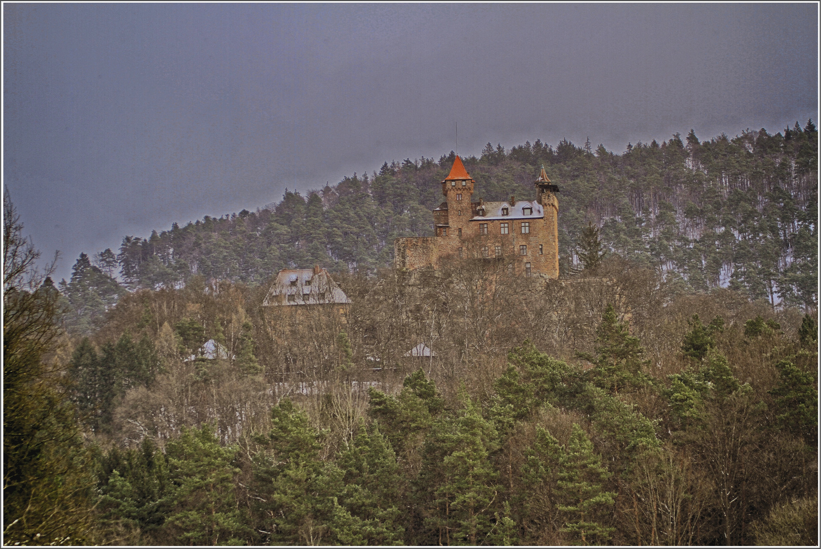 Der Berwartstein an einem Wintermorgen im Januar 2016