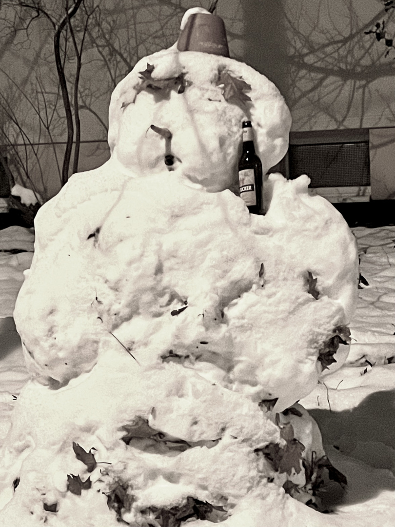 Der Bier-trinkende Schneemann ...