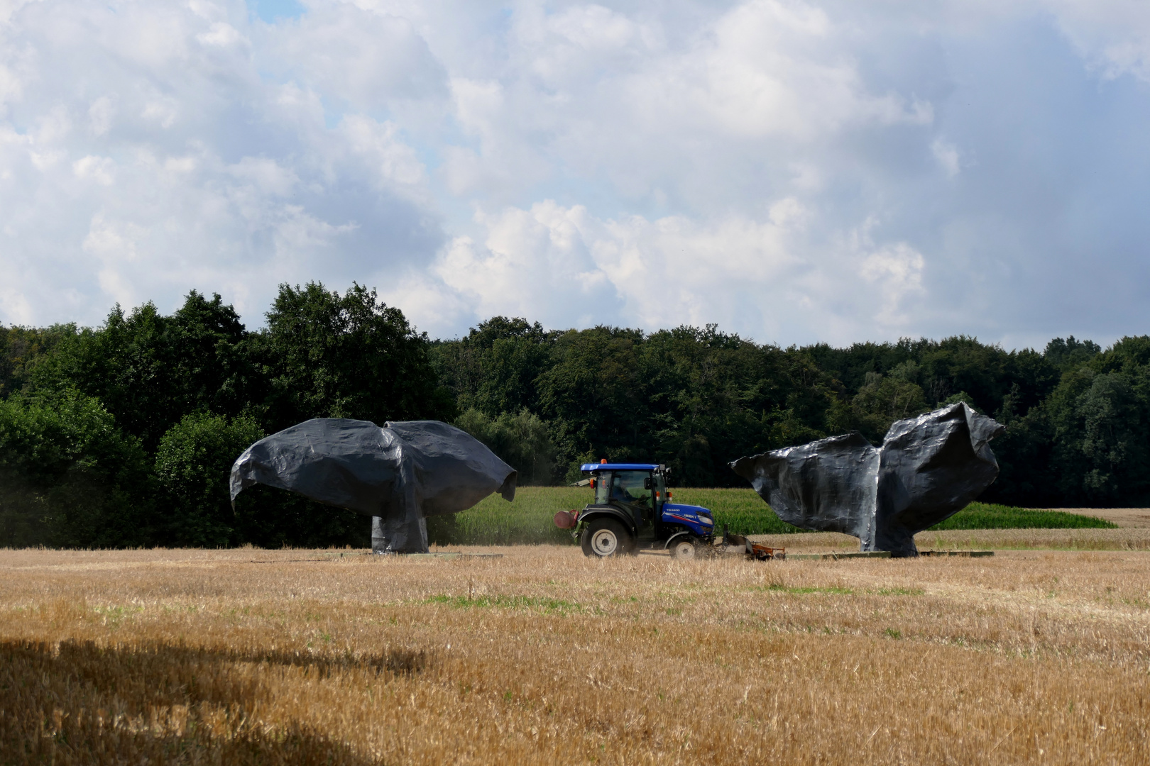 Der blaue Trecker und das Kunstwerk