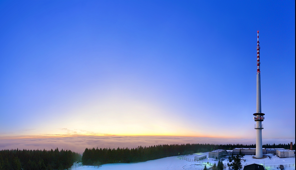 Der Bleßberg bei Sonnenuntergang