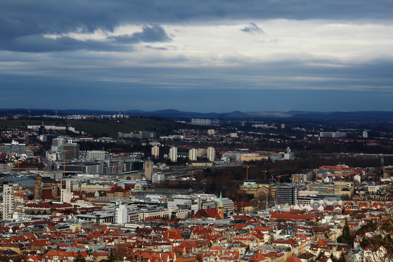 der Blick auf die Stadt Stuttgart von Oben