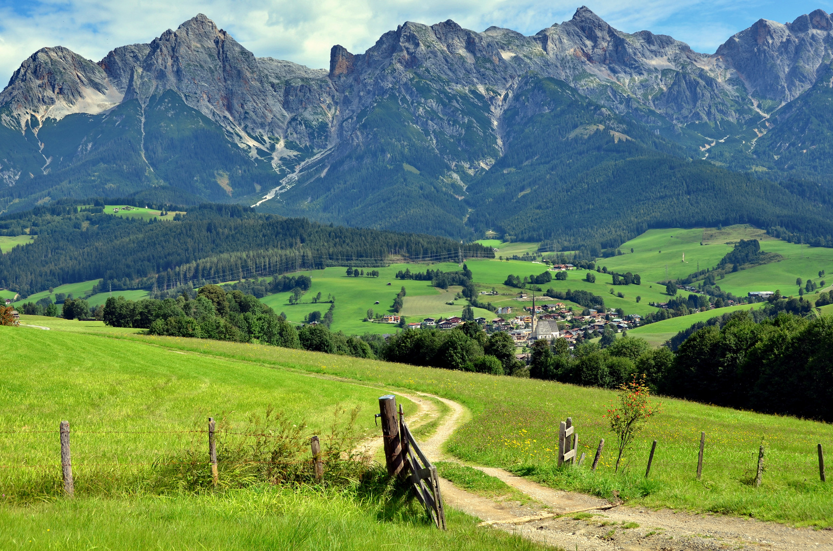 Der Blick auf Maria Alm