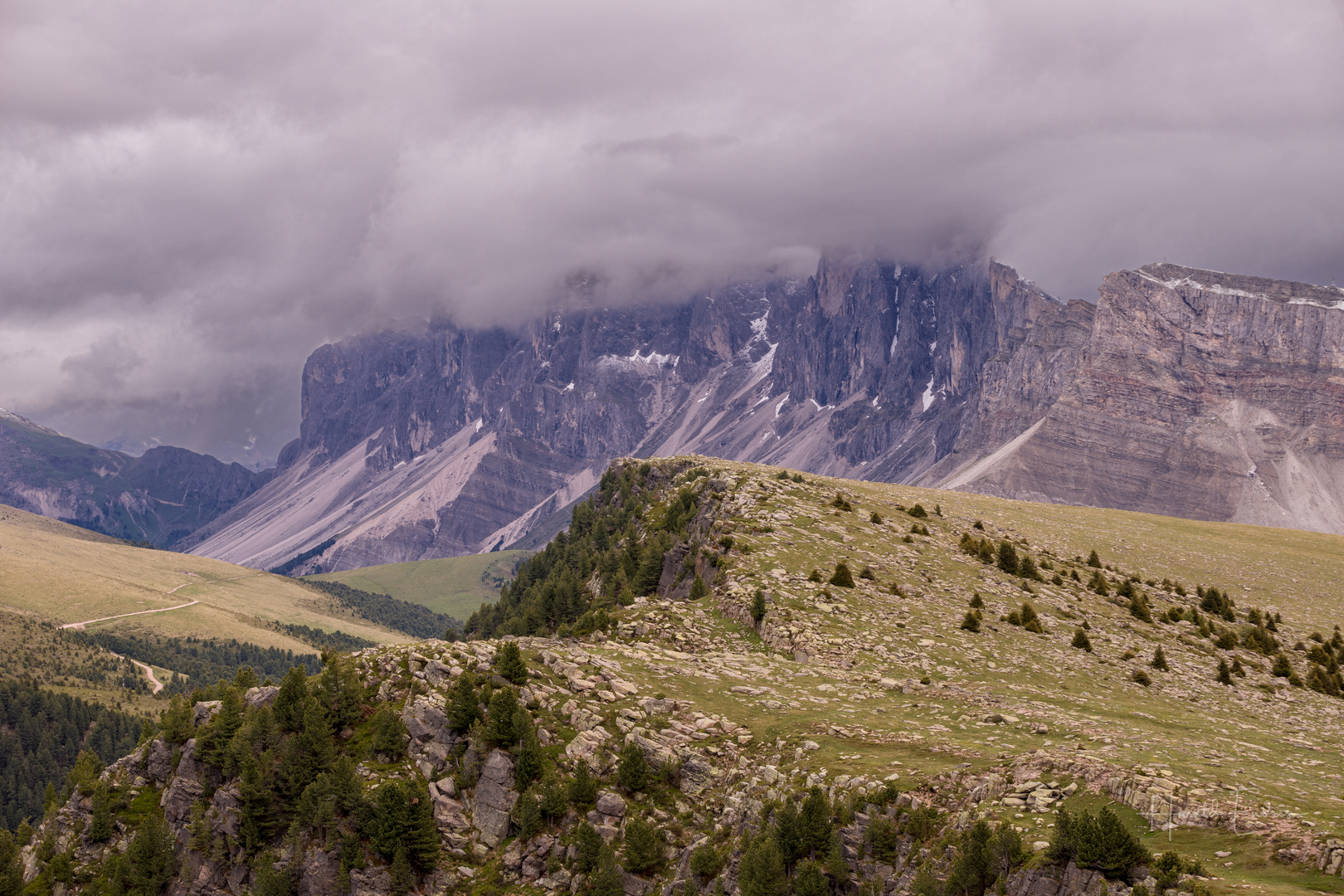 Der Blick auf Monte Seceda