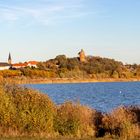 Der Blick über den großem Goitzschesee nach Pouch 