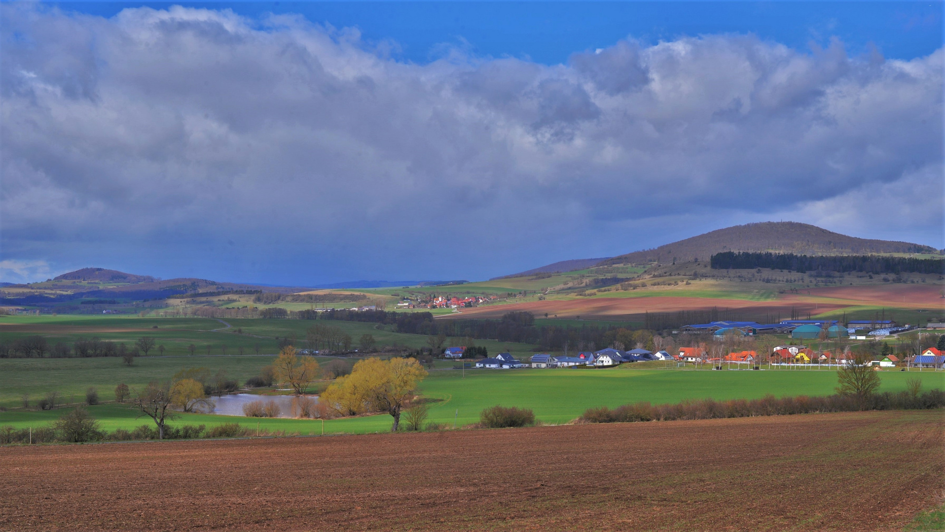 der Blick vom Hutsberg zu unserem See