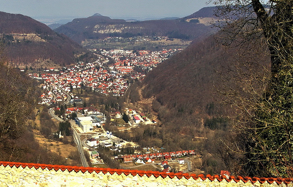 Der Blick vom Lichtenstein ins Echaztal