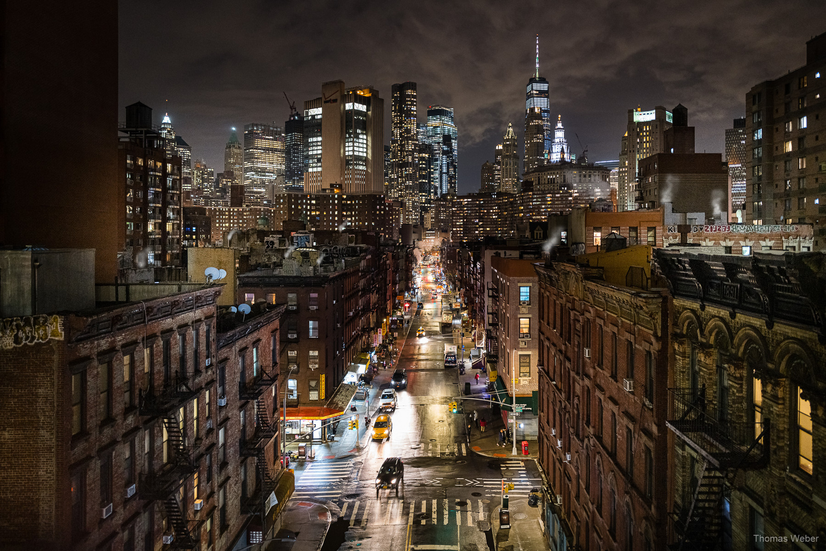 Der Blick von der Manhattan Bridge in New York City