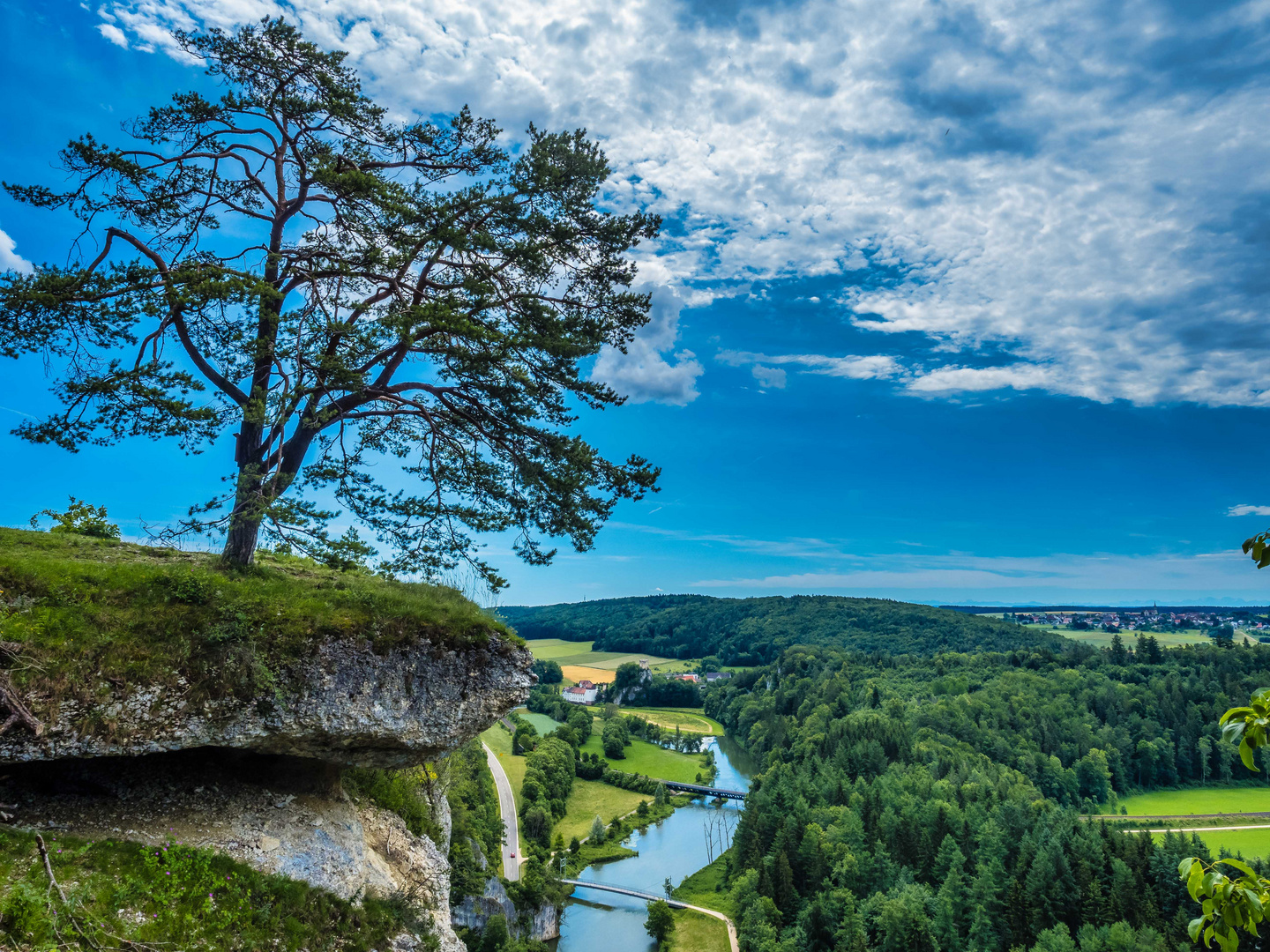 Der Blick von oben auf die Donau