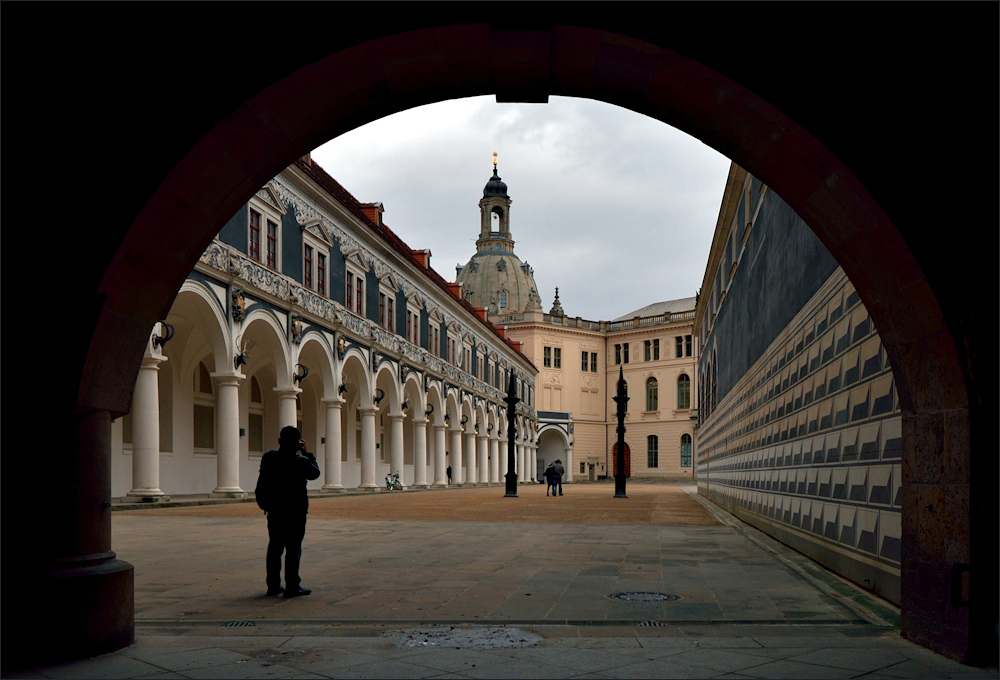 Der Blick zum Stallhof Dresden