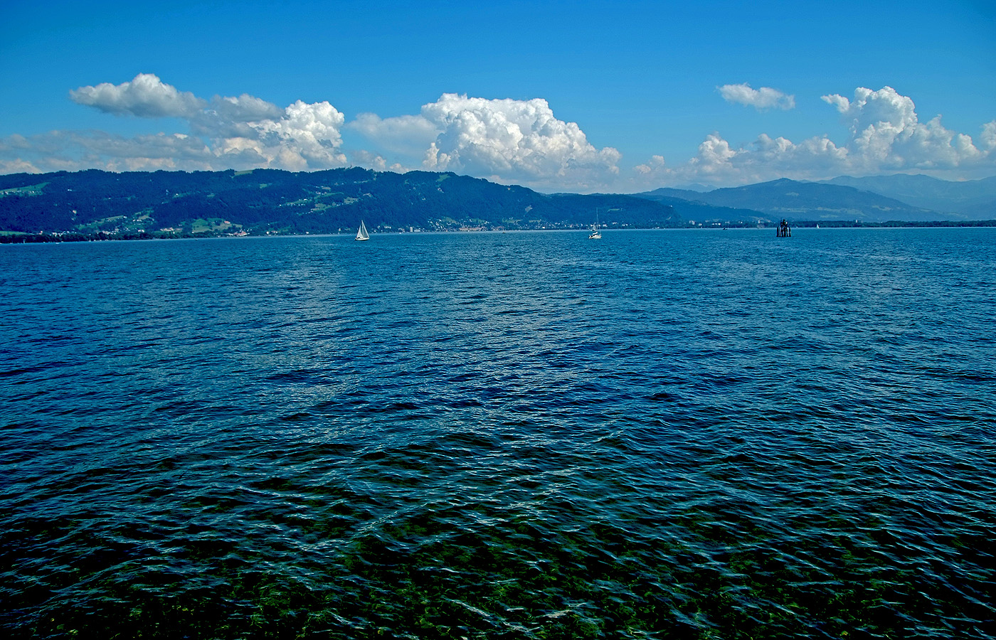 Der Bodensee ist ganz schön blau, ...