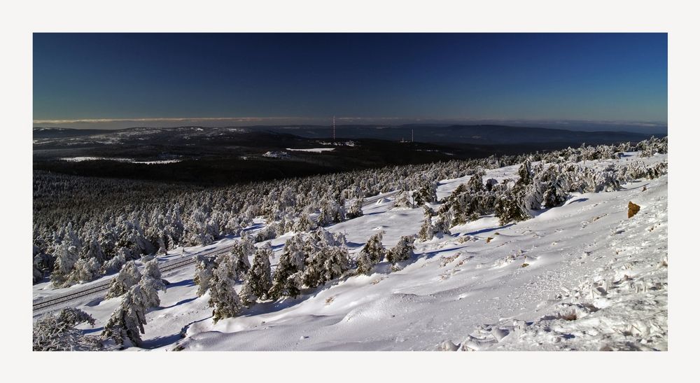 der Brocken " der höchste Berg Norddeutschlands, mit Blick zum Torfhaus "