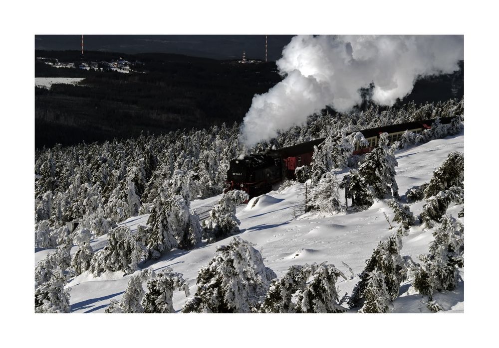 der Brocken " der höchste Berg Norddeutschlands, und die Brockenbahn "