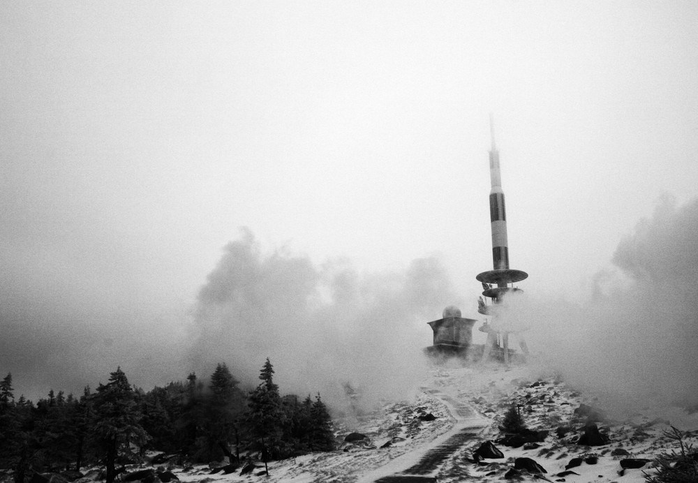 Der Brocken in Nebel gehüllt...