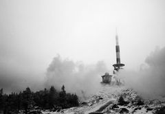 Der Brocken in Nebel gehüllt...