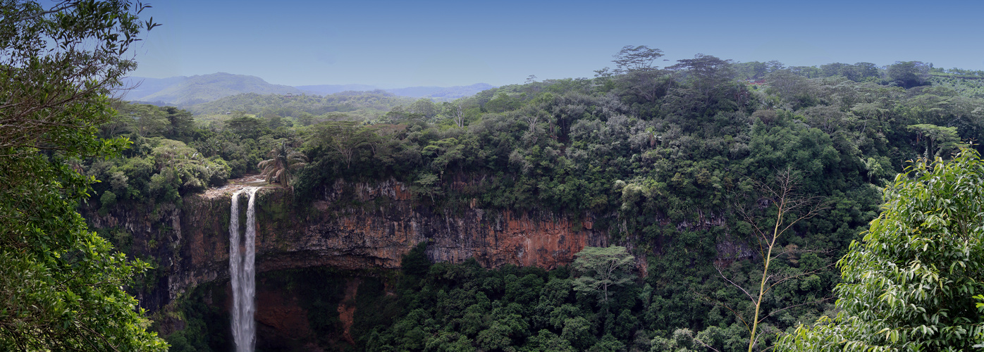 Der Chamarel-Wasserfall auf Mauritius